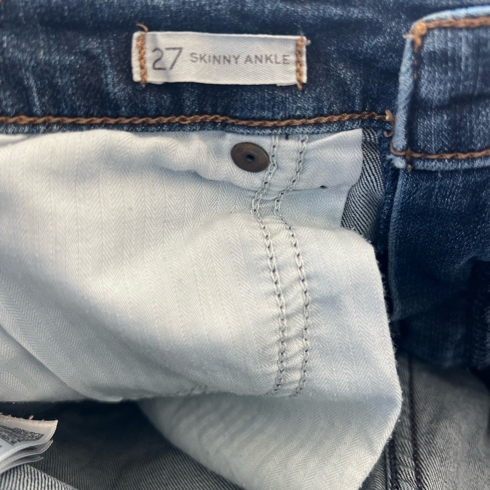 Banana Republic Premium Denim Blue Skinny Ankle Jeans Size 27 - Picture 6 of 6